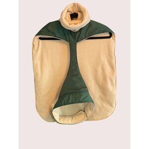 Green Jacket  Dog Coat Winter Tan Fleece Lining Hook Loop Fastener 4XL